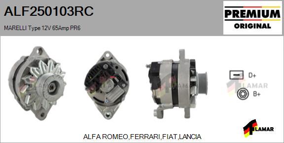 FLAMAR ALF250103RC - Ģenerators www.autospares.lv