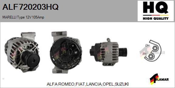 FLAMAR ALF720203HQ - Alternator www.autospares.lv