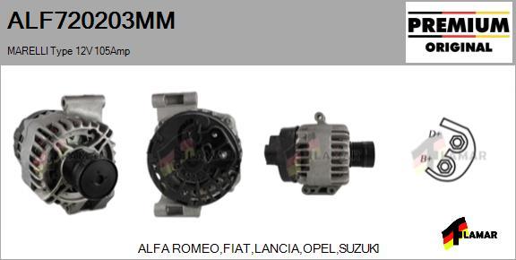 FLAMAR ALF720203MM - Alternator www.autospares.lv