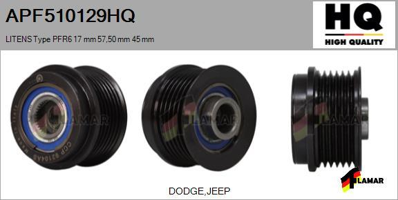 FLAMAR APF510129HQ - Шкив генератора, муфта www.autospares.lv