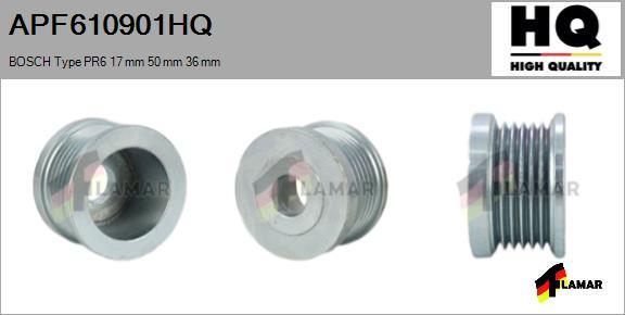 FLAMAR APF610901HQ - Шкив генератора, муфта www.autospares.lv