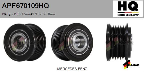 FLAMAR APF670109HQ - Шкив генератора, муфта www.autospares.lv