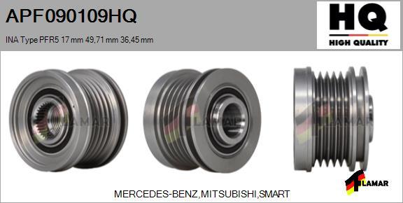 FLAMAR APF090109HQ - Шкив генератора, муфта www.autospares.lv