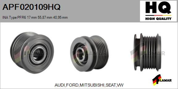 FLAMAR APF020109HQ - Шкив генератора, муфта www.autospares.lv