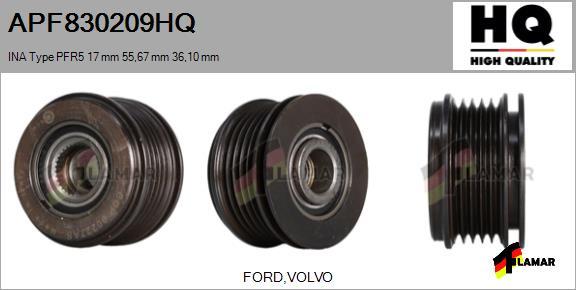 FLAMAR APF830209HQ - Шкив генератора, муфта www.autospares.lv