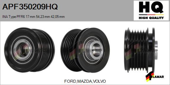 FLAMAR APF350209HQ - Шкив генератора, муфта www.autospares.lv