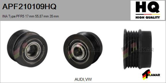 FLAMAR APF210109HQ - Шкив генератора, муфта www.autospares.lv