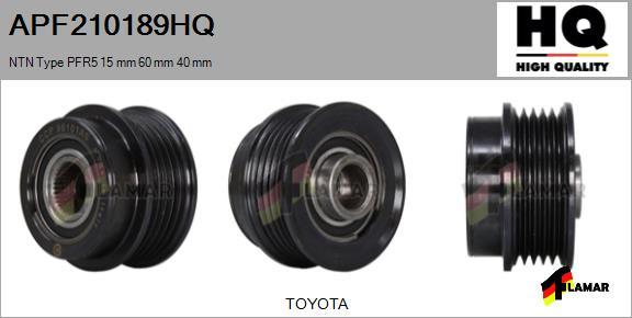 FLAMAR APF210189HQ - Шкив генератора, муфта www.autospares.lv