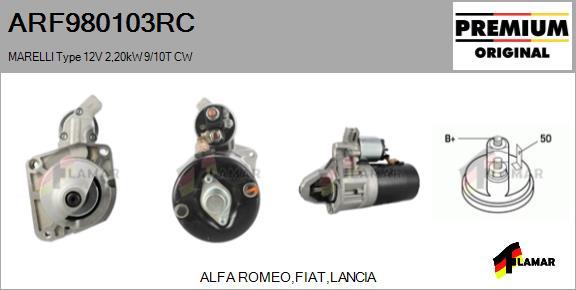 FLAMAR ARF980103RC - Starteris autospares.lv