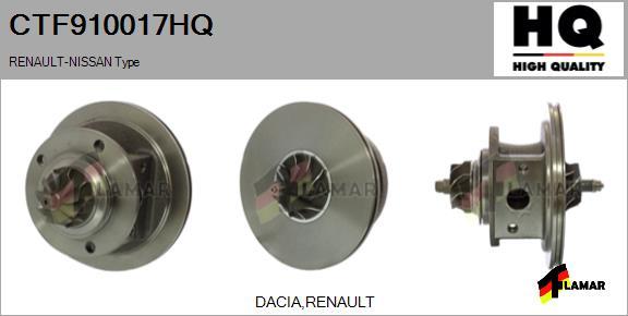 FLAMAR CTF910017HQ - Картридж турбины, группа корпуса компрессора www.autospares.lv