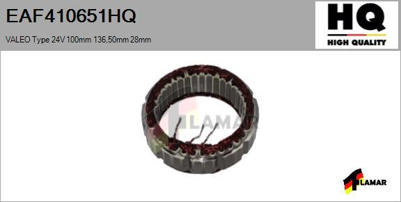 FLAMAR EAF410651HQ - Stator, alternator www.autospares.lv