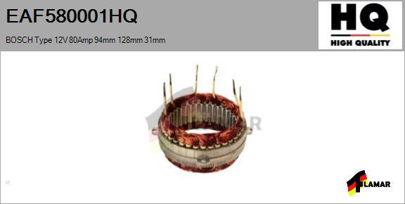 FLAMAR EAF580001HQ - Stator, alternator www.autospares.lv