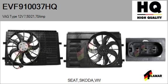 FLAMAR EVF910037HQ - Elektromotors, Dzes. sist. radiatora ventilators www.autospares.lv