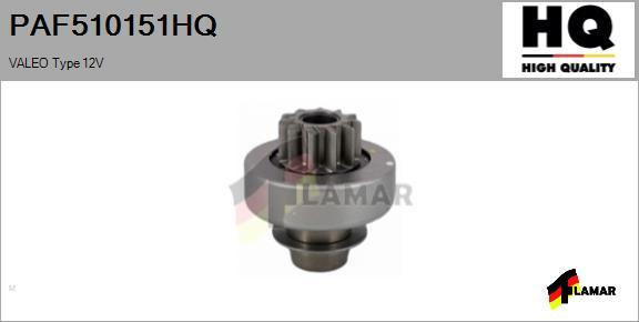 FLAMAR PAF510151HQ - Ведущая шестерня, бендикс, стартер www.autospares.lv