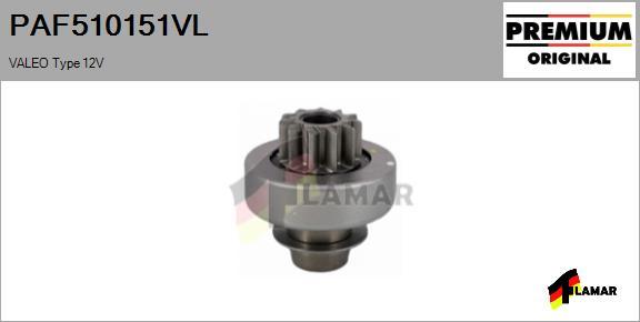 FLAMAR PAF510151VL - Ведущая шестерня, бендикс, стартер www.autospares.lv