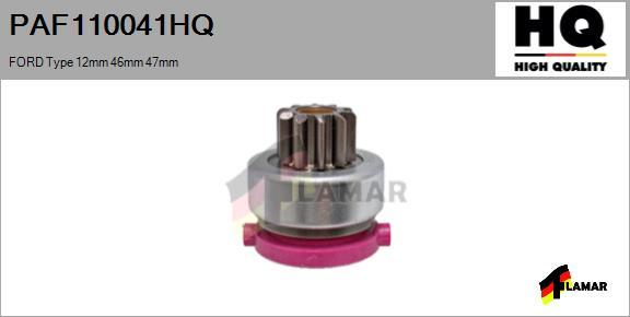 FLAMAR PAF110041HQ
 - Pinion, bendix, starter www.autospares.lv