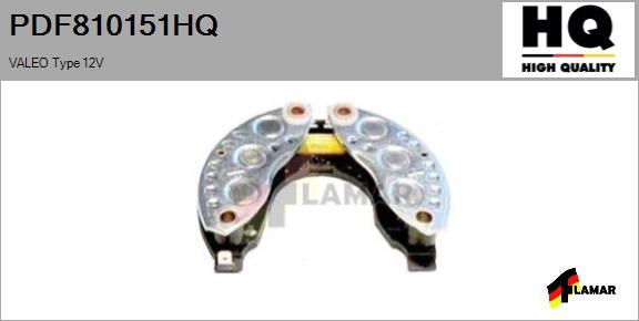 FLAMAR PDF810151HQ - Выпрямитель, диодный мост, генератор www.autospares.lv