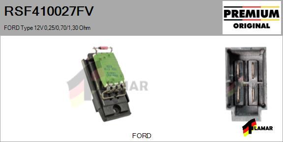 FLAMAR RSF410027FV - Rezistors, Salona ventilators www.autospares.lv