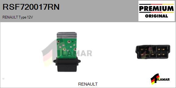 FLAMAR RSF720017RN
 - Rezistors, Salona ventilators www.autospares.lv