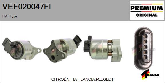 FLAMAR VEF020047FI - Izpl. gāzu recirkulācijas vārsts autospares.lv