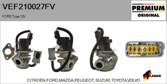 FLAMAR VEF210027FV - Izpl. gāzu recirkulācijas vārsts www.autospares.lv