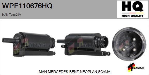 FLAMAR WPF110676HQ - Ūdenssūknis, Stiklu tīrīšanas sistēma www.autospares.lv