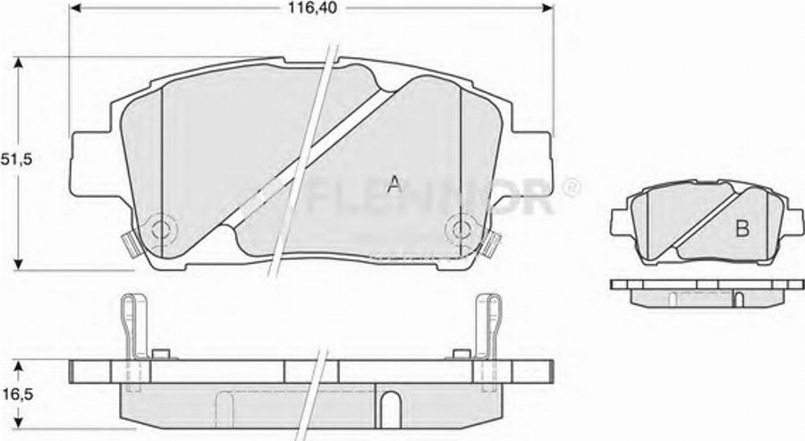 Flennor FB210554 - Тормозные колодки, дисковые, комплект www.autospares.lv