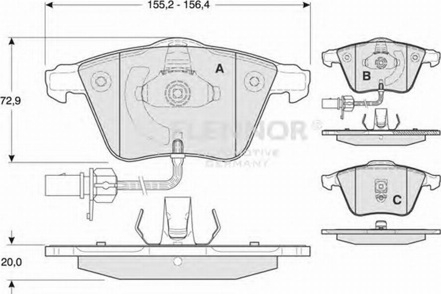 Flennor FB210587 - Тормозные колодки, дисковые, комплект www.autospares.lv