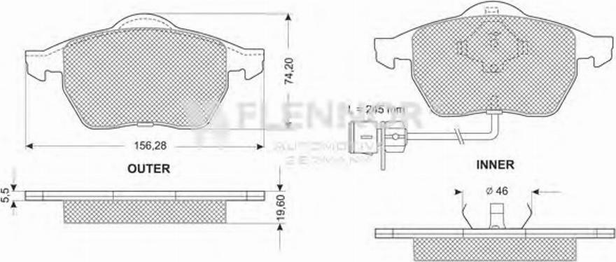 Flennor FB210183 - Bremžu uzliku kompl., Disku bremzes autospares.lv