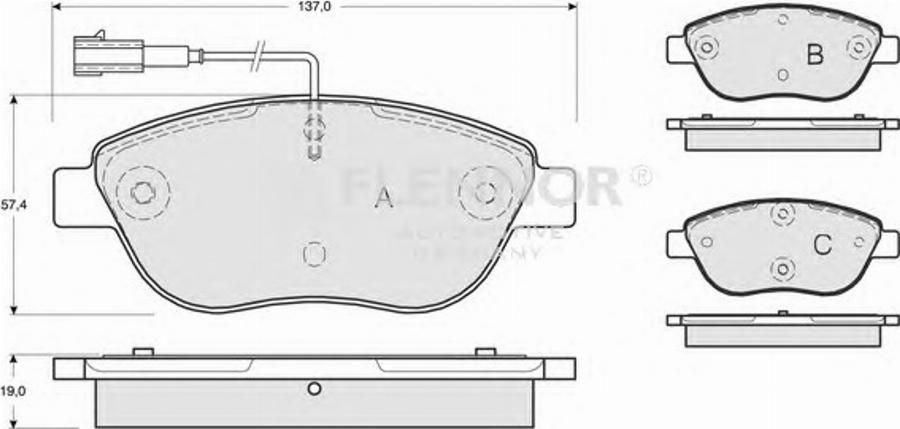 Flennor FB210872 - Тормозные колодки, дисковые, комплект www.autospares.lv