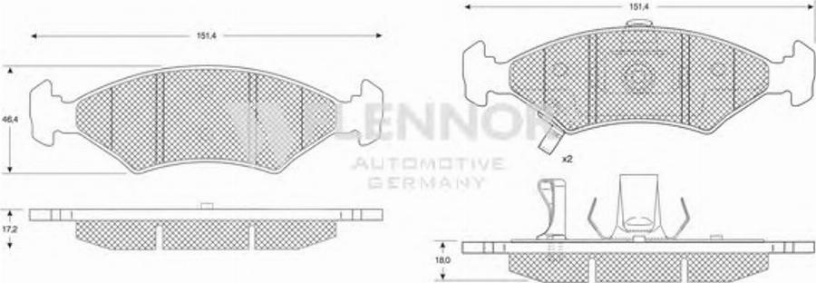 Flennor FB210370 - Тормозные колодки, дисковые, комплект www.autospares.lv