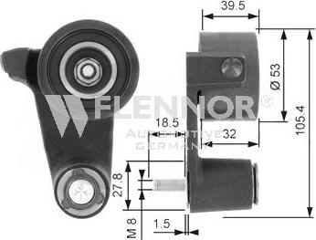 Flennor FS99159 - Spriegotājrullītis, Gāzu sadales mehānisma piedziņas siksna www.autospares.lv