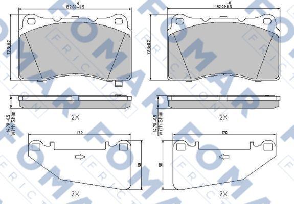 FOMAR Friction FO 999381 - Bremžu uzliku kompl., Disku bremzes www.autospares.lv