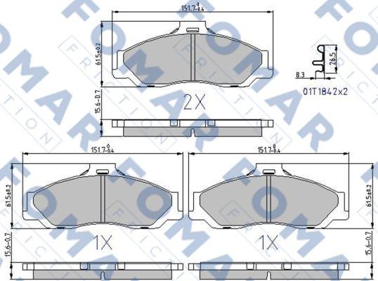 FOMAR Friction FO 994281 - Bremžu uzliku kompl., Disku bremzes autospares.lv