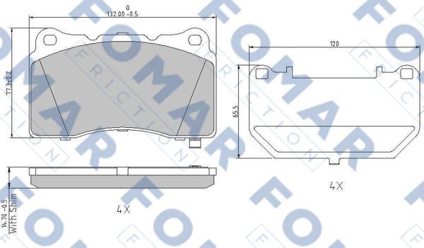 FOMAR Friction FO 996481 - Bremžu uzliku kompl., Disku bremzes www.autospares.lv