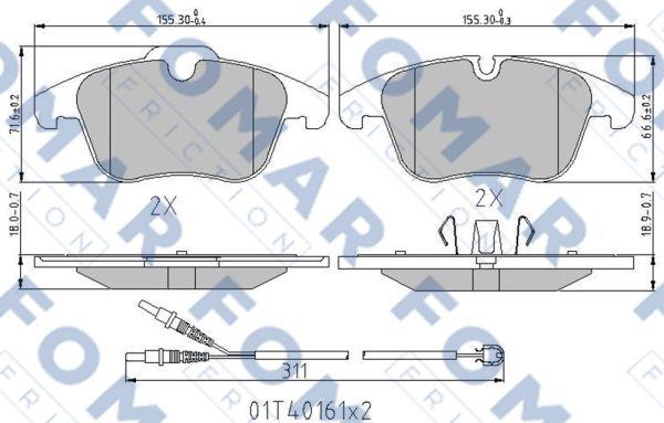 FOMAR Friction FO 996081 - Bremžu uzliku kompl., Disku bremzes www.autospares.lv