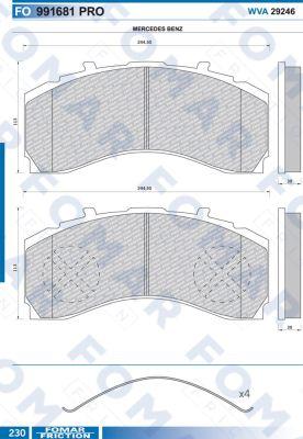 FOMAR Friction FO 991681 - Brake Pad Set, disc brake www.autospares.lv