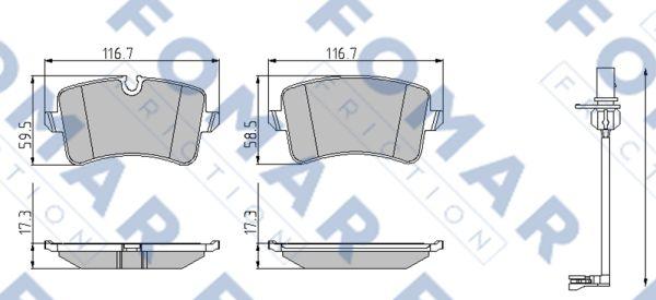 FOMAR Friction FO 998781 - Тормозные колодки, дисковые, комплект www.autospares.lv