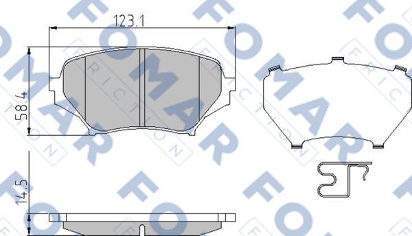 FOMAR Friction FO 948681 - Bremžu uzliku kompl., Disku bremzes www.autospares.lv