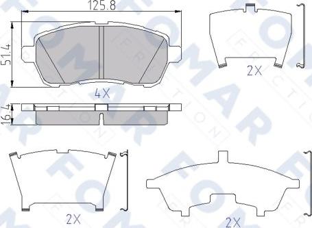 FOMAR Friction FO 958581 - Bremžu uzliku kompl., Disku bremzes www.autospares.lv