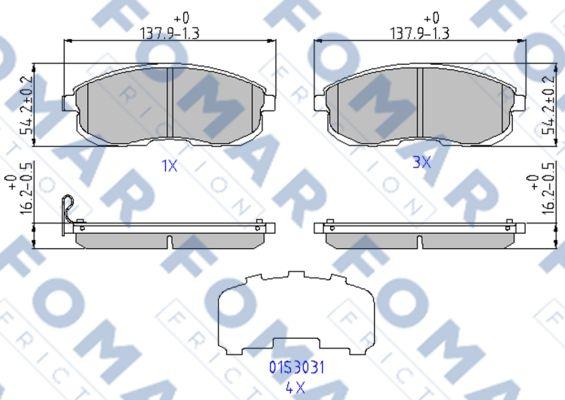 FOMAR Friction FO 969381 - Тормозные колодки, дисковые, комплект www.autospares.lv