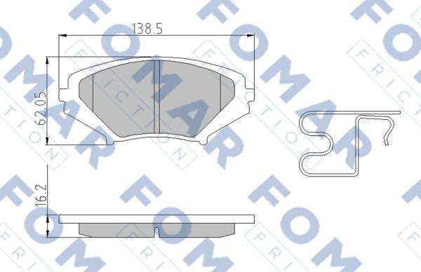 FOMAR Friction FO 968881 - Bremžu uzliku kompl., Disku bremzes www.autospares.lv