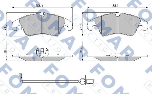 FOMAR Friction FO 962281 - Bremžu uzliku kompl., Disku bremzes www.autospares.lv