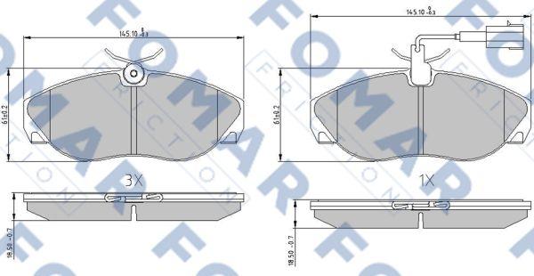 FOMAR Friction FO 909581 - Bremžu uzliku kompl., Disku bremzes www.autospares.lv