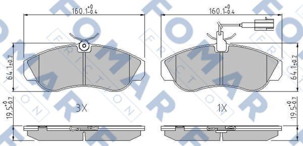 FOMAR Friction FO 909681 - Bremžu uzliku kompl., Disku bremzes www.autospares.lv