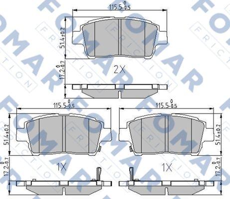 FOMAR Friction FO 909381 - Bremžu uzliku kompl., Disku bremzes autospares.lv