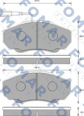 FOMAR Friction FO 909781 - Тормозные колодки, дисковые, комплект www.autospares.lv