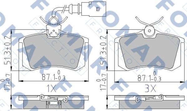 FOMAR Friction FO 904581 - Brake Pad Set, disc brake www.autospares.lv