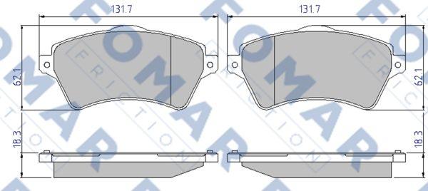 FOMAR Friction FO 905881 - Bremžu uzliku kompl., Disku bremzes www.autospares.lv