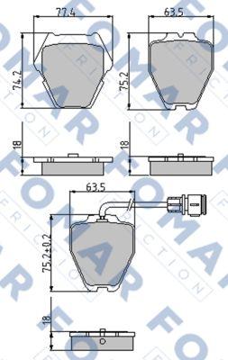 FOMAR Friction FO 905781 - Bremžu uzliku kompl., Disku bremzes www.autospares.lv